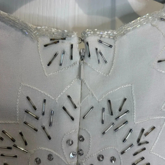 🤍”Gunit Fashions” Vintage White Beaded Tunic w/ “Snowflake” Pattern Size 2X 🩶 - Picture 9 of 17